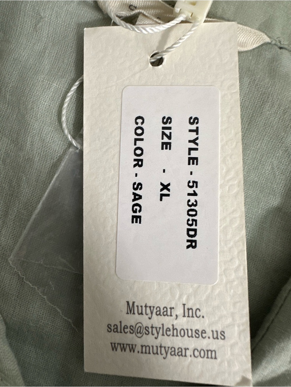 NEW Sim & Sam XL Dress 100% Cotton Midi Sage Green Long Sleeve Button Front - Picture 9 of 16